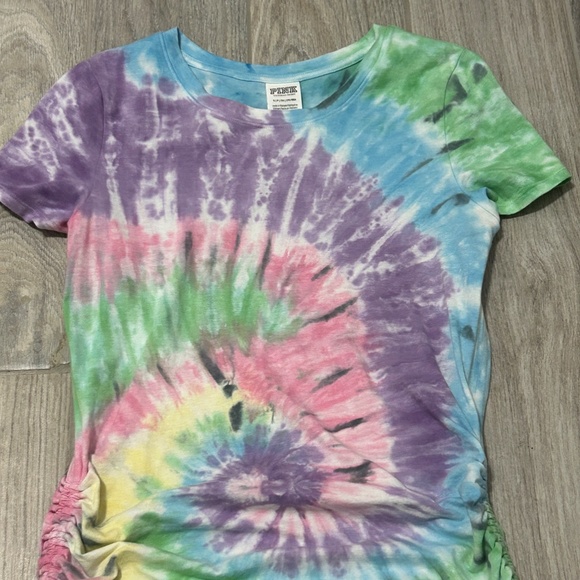 LIKE NEW! Women's PINK Tie Dye Touched T-shirt Dress - SMALL - Picture 6 of 11